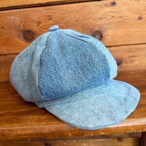 Vintage Y2k Blue Denim Newsboy Cap